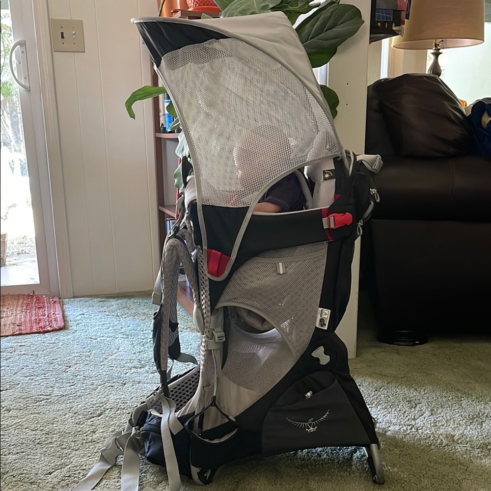 Osprey Poco Plus Child Backpacking Carrier - used - black and grey